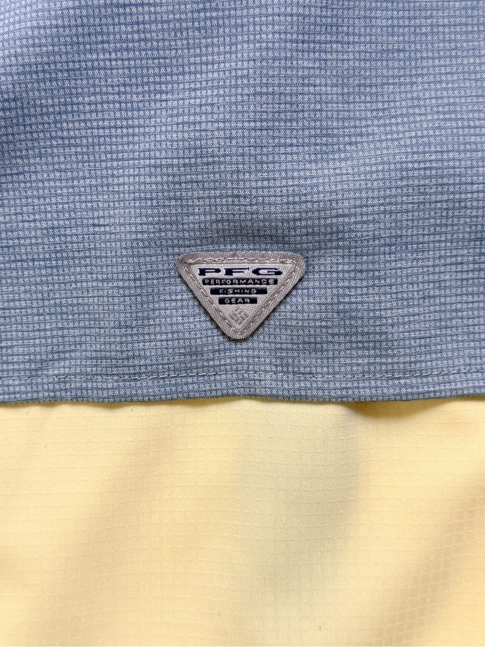 Columbia PFG Hooded Anorak Windbreaker Jacket Blue Yellow Medium M - Picture 8 of 16